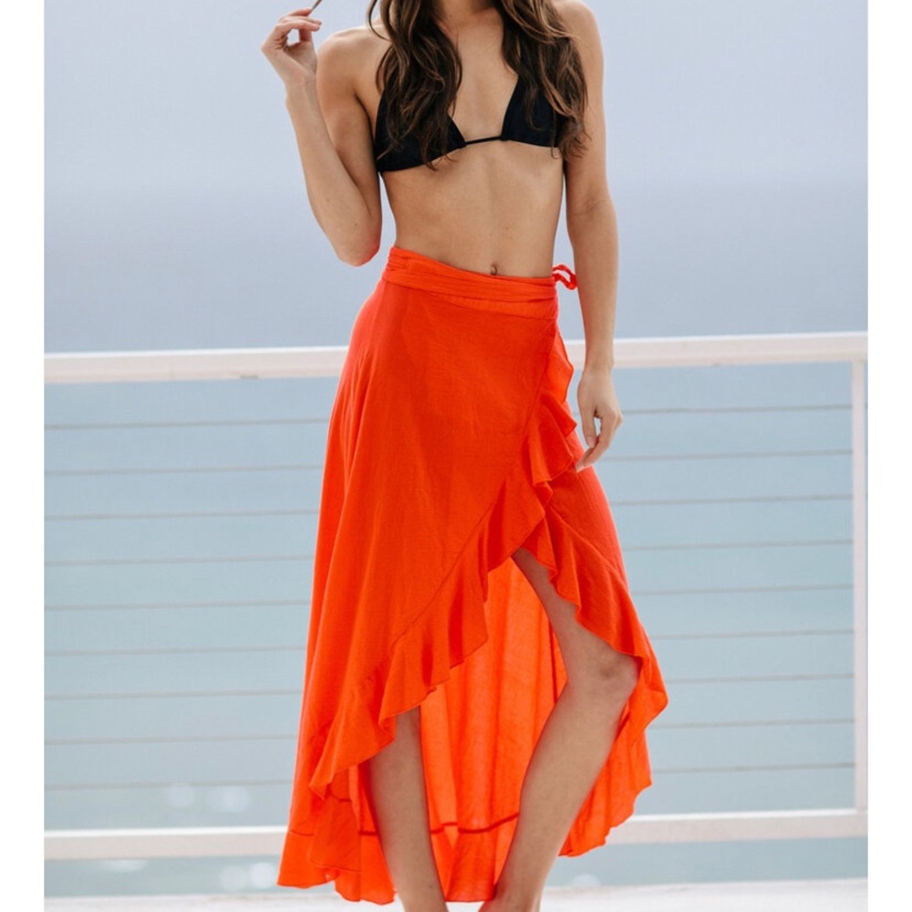 9Seed Solana Wrap Skirt - Dahlia Red